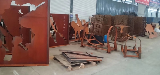 Tấm kim loại Corten chống rỉ SPA-H ngoài trời với lớp hoàn thiện gỉ